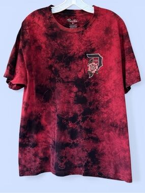 Primitive Skateboarding‎ T-shirt Dirty P Rose Logo Red Black Acid Tie-Dye Sz M
